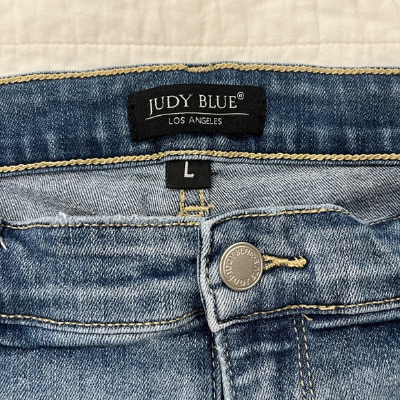 Judy Blue Ripped Blue Jean Shorts - Picture 2 of 3